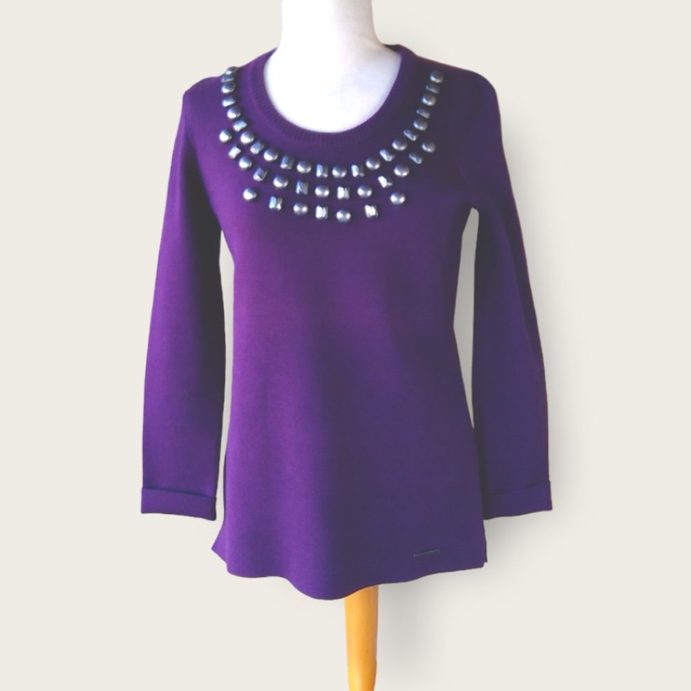 Burberry Studded Crew Neck Sweater Size L